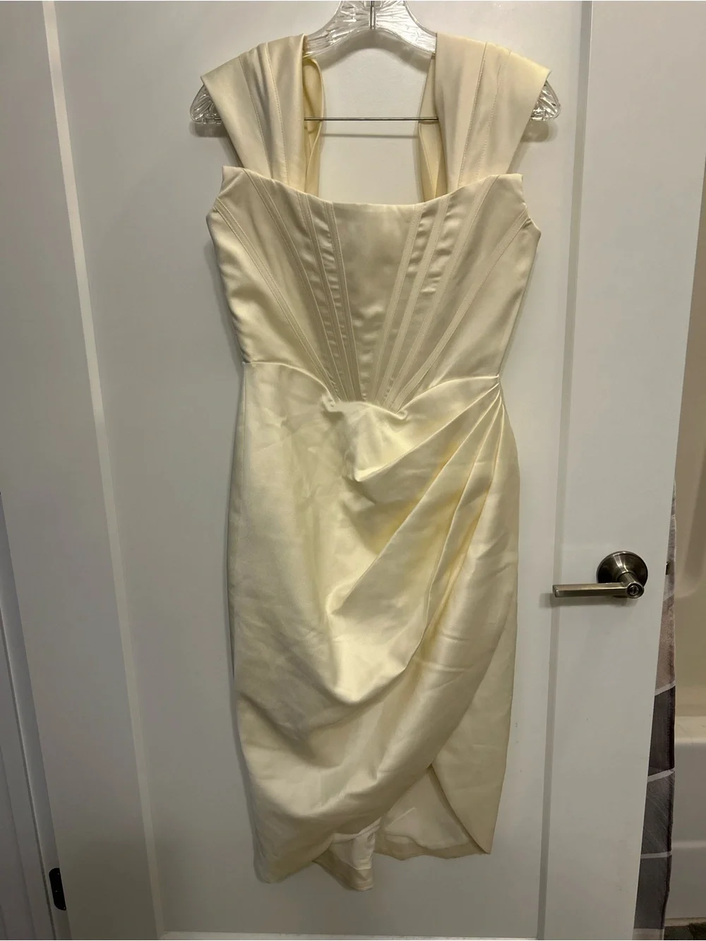 Beulah I Do Satin Elegant Corset Dress in Ivory - Picture 2 of 12